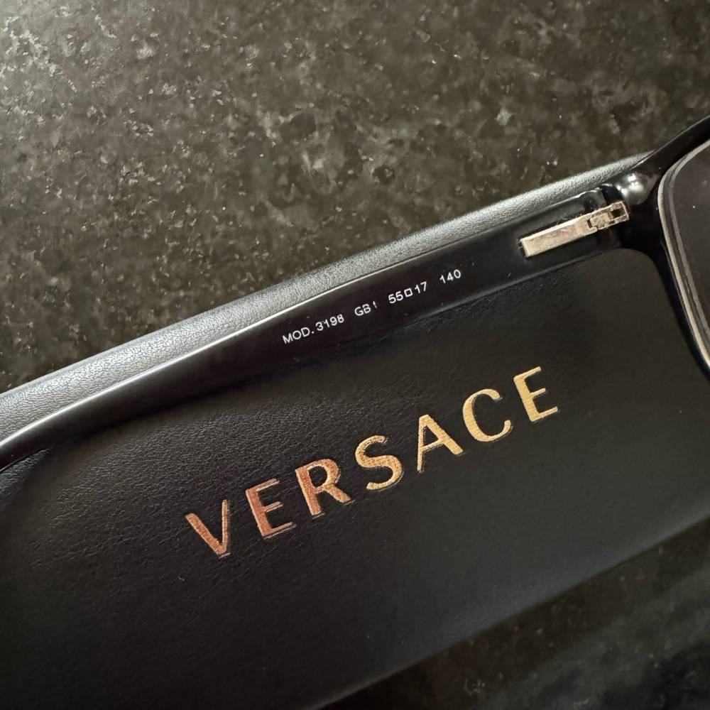 Versace Black Patterned Sunglasses With Case - image 3